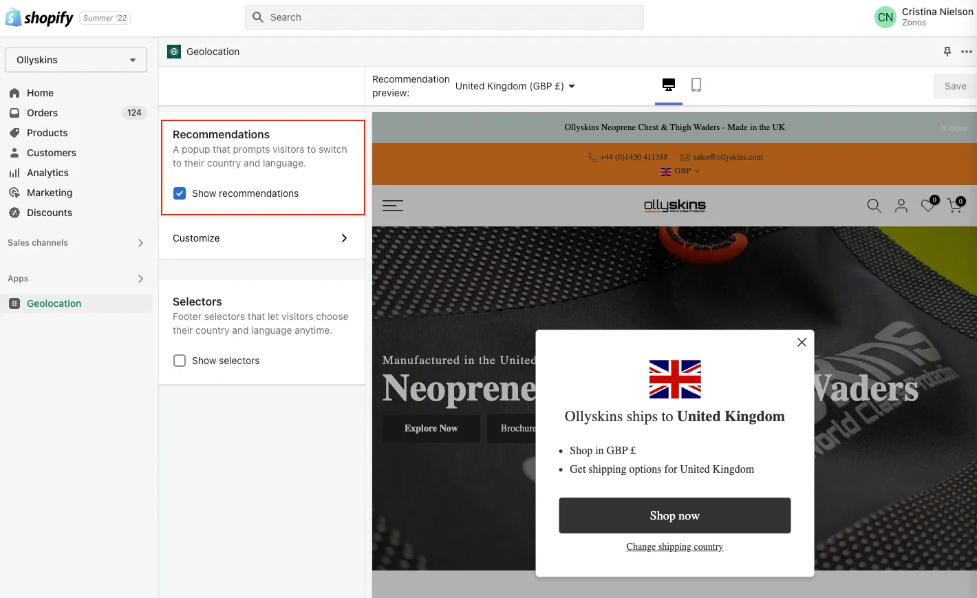 Disable recommendations